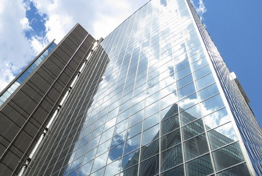 Hanging ribbed glass point glass curtain wall installation