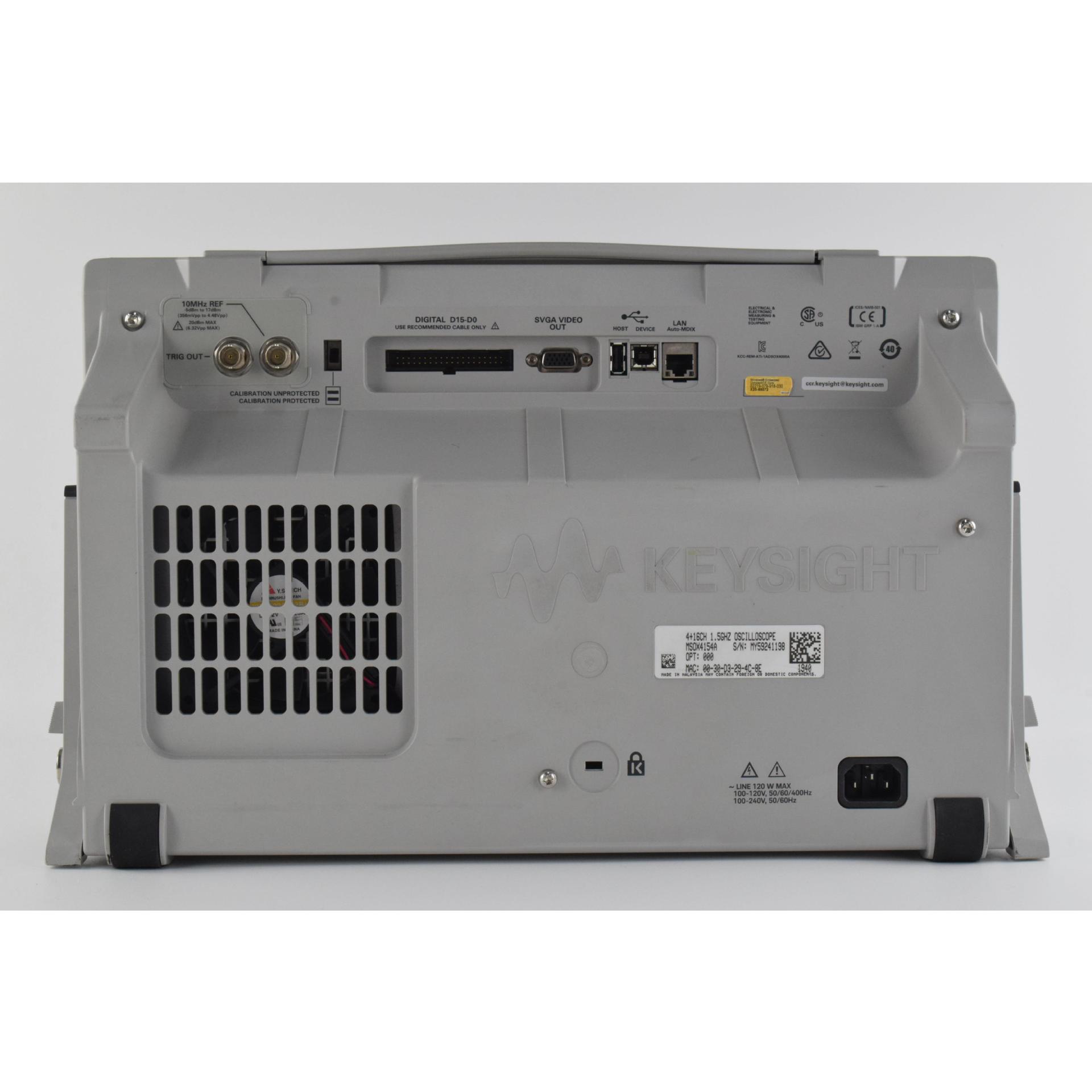 MSOX4154A Mixed Signal Oscilloscope: 1.5 GHz, 4 Plus 16 Digital Channels