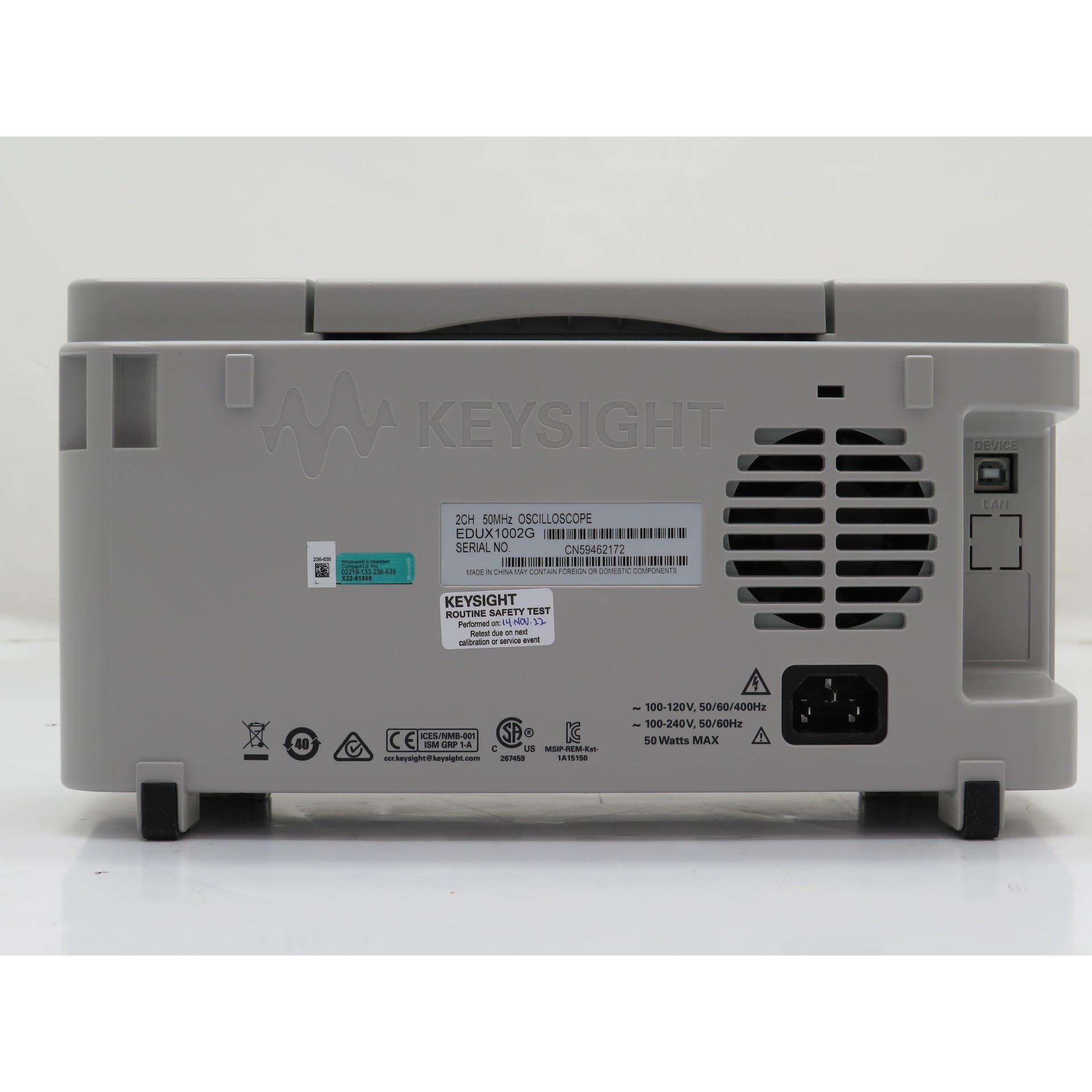 EDUX1002G Oscilloscope: 50 MHz, 2 Channels