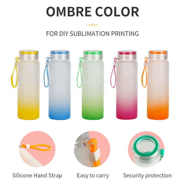 17oz Colorful Gradient Frosted Glass Sublimation