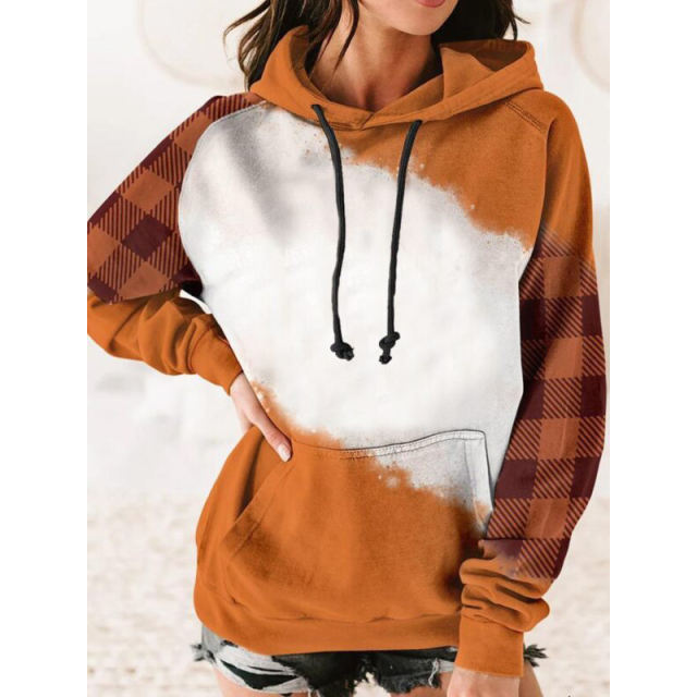 Style E Sublimation Blank Hoodies Tie Dye Pullover Faux Bleached