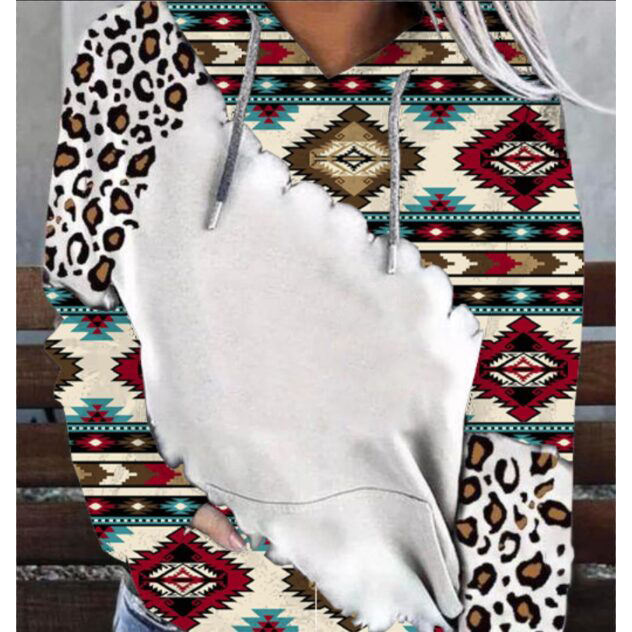 Style D Sublimation Blank Hoodies Tie Dye Pullover Faux Bleached