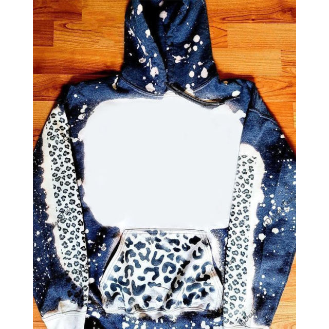 Style F Sublimation Blank Hoodies Tie Dye Pullover Faux Bleached