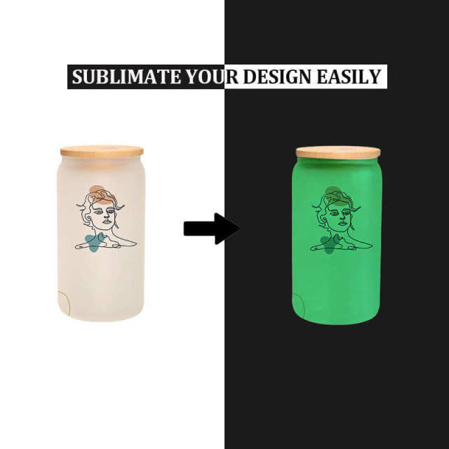 16oz Uv Color Change and Glow in Dark Glass Beer Can Beer Can Blank Sublimation