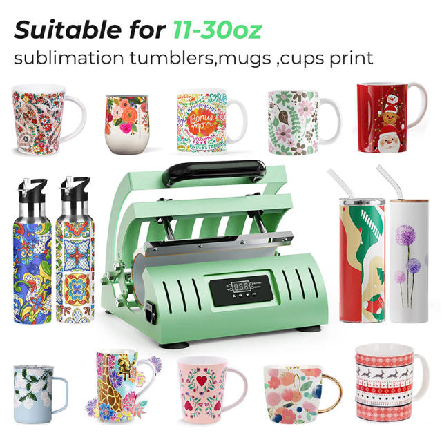 Tumbler Heat Press Machine 110V Easy to Operate for 11-30oz Straight Sublimation Blanks Tumbler