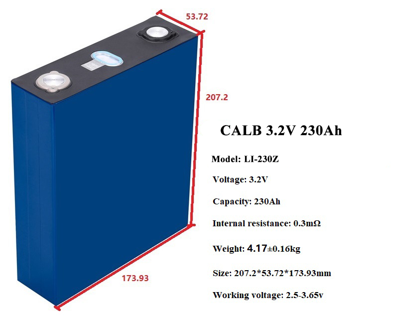 CALB brand new 3.2V 230Ah EV Lifepo4 Prismatic Lithium Ion cell ...