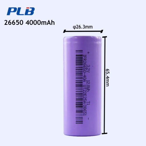PLB 3.2V 4000mAh 26650 cell rechargeable 26650 lifepo4 battery LFR26650-40A