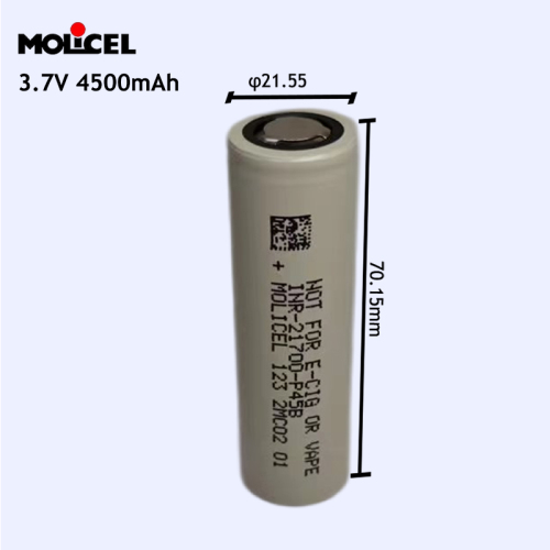 Brand new Molicel 21700 3.7V 4500mAh cylindrical rechargeable batteries INR-21700-P45B
