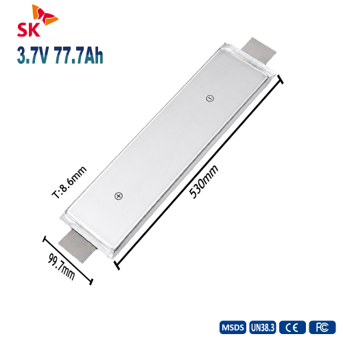 SK E777 NMC pouch cell 3.65V 77.7Ah lithium ion cell for ebike golf cart EV solar storage