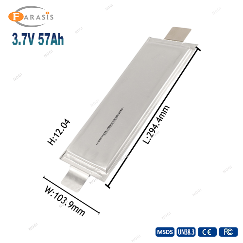 Farasis 57Ah semi-solid NMC pouch cell ebike golf cart solar storage lithium ion battery