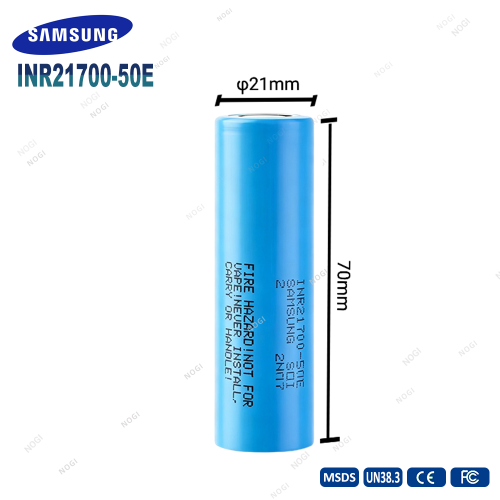 Long Cycle Grade A Samsung INR21700-50E 3.7V 5000mAh 21700 Lithium Battery Cell