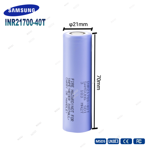 High Rate Samsung INR21700-40T 3.7V 4000mAh 21700 High Discharge Lithium Ion Battery Cell