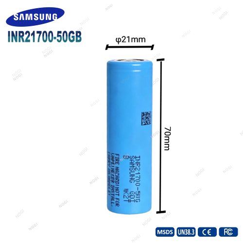 Grade A Samsung INR21700-50GB 3.7V 5000mAh 21700 Lithium Cell for Power Storage &amp; E-Bike