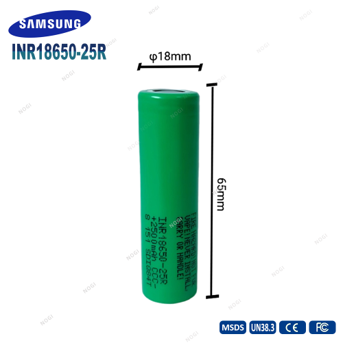 Samsung INR18650-25R 18650 Lithium Ion Cell 3.7V 2500mAh 8C High Discharge Rechargeable Battery