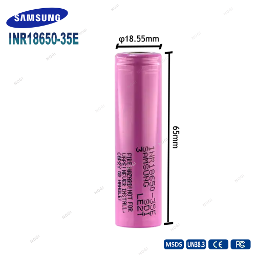 Samsung INR18650-35E 3500mAh 3.7V 18650 Lithium Ion Cell Long Cycle 1000 Times Rechargeable Battery