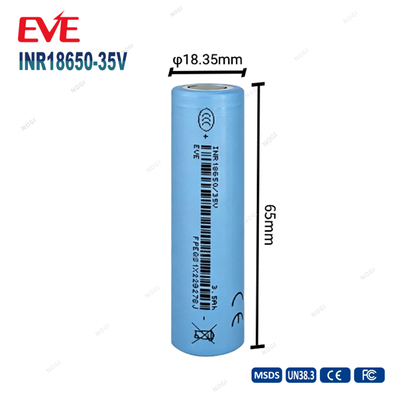EVE INR18650/35V 18650 Lithium Cell 3.6V 3500mAh High Capacity 1000 Cycles Energy Storage Battery