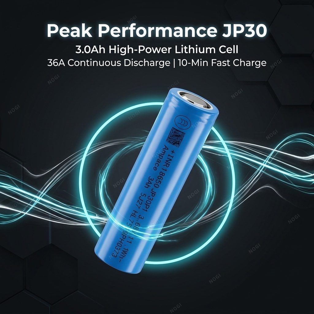 Ampace JP30P1 3000mAh 12C High Discharge 18650 Lithium Battery Cell for Power Tools
