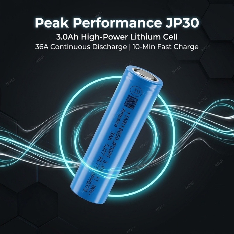 Ampace JP30P1 3000mAh 12C High Discharge 18650 Lithium Battery Cell for Power Tools
