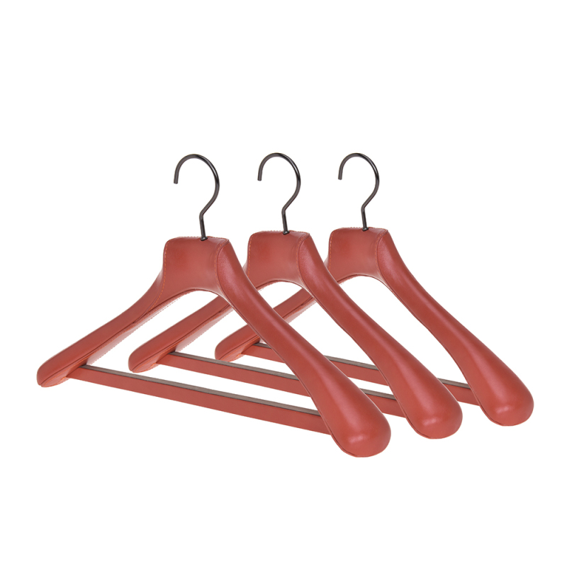 Inspring luxury wooden leather hanger for suit