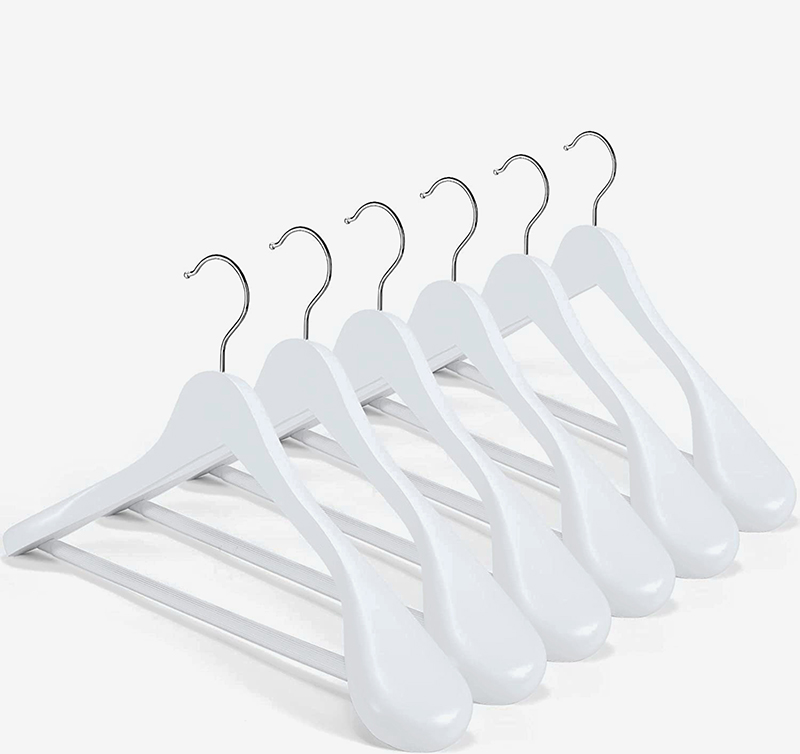 wooden hangers with wide shoulder