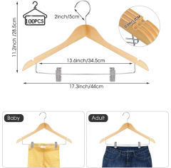 Custom Wooden Hanger With Metal Clips