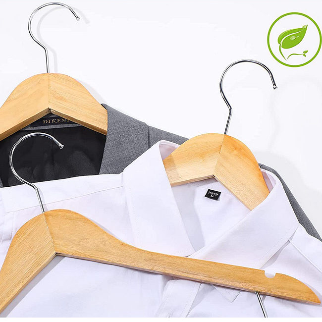 Custom Wooden Hanger With Metal Clips