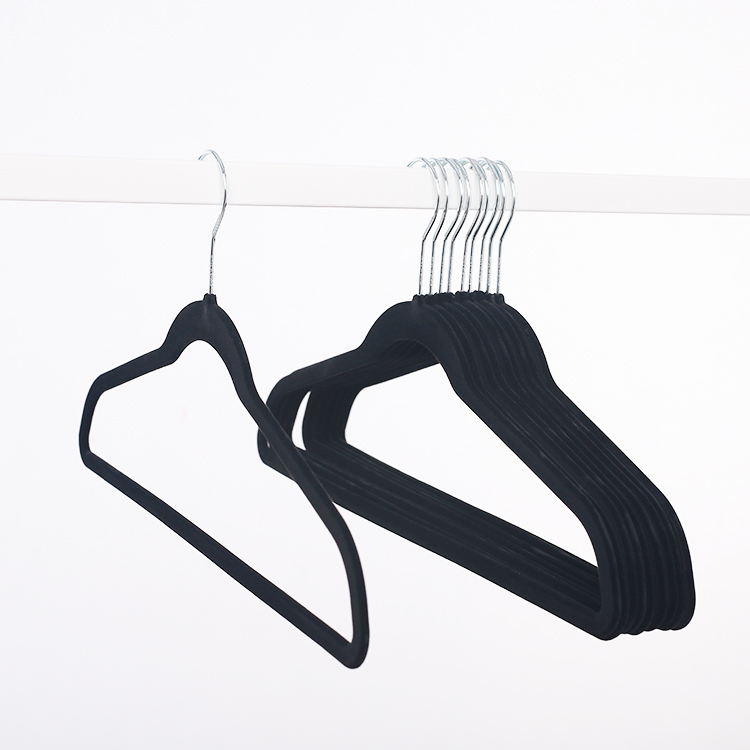 velvet clothes hangers black flocking space save hanger
