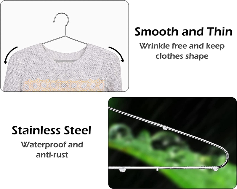Wholesale stainless metal space save hanger with custom logo