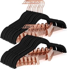 Wholeale Black velvet hangers flocked hanger