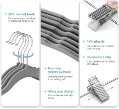 Bulk velvet pant hangers with clips in bulk cheap