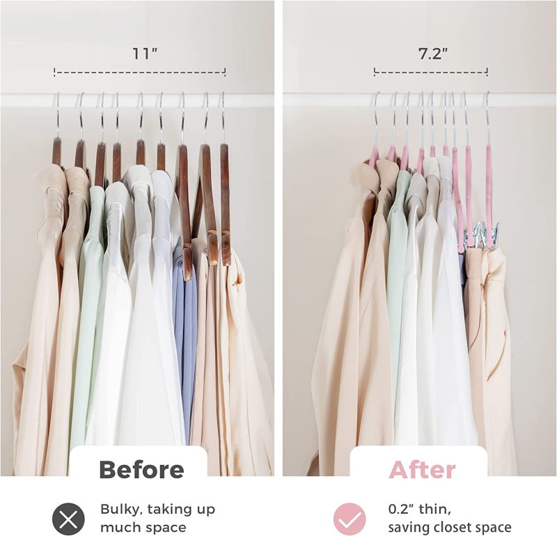 Bulk velvet pant hangers with clips in bulk cheap