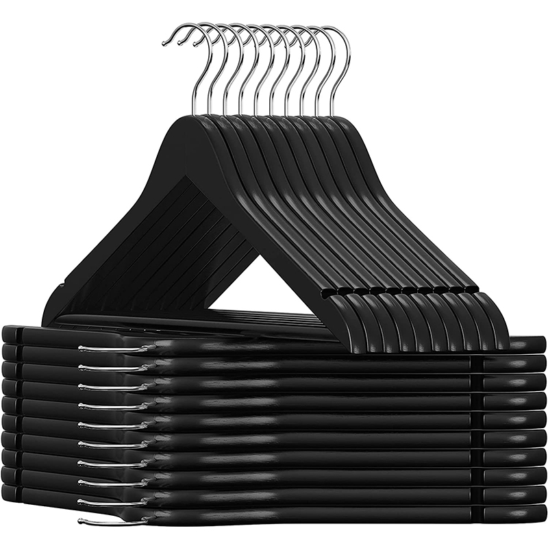 Natural Lotus Black Custom Wood Clothes Hangers