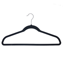 Wholeale Black velvet hangers flocked hanger