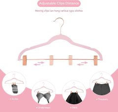 Space saving bulk velvet hangers with clips