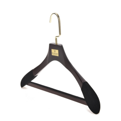 Velvet shoulder custom wood pant coat hangers