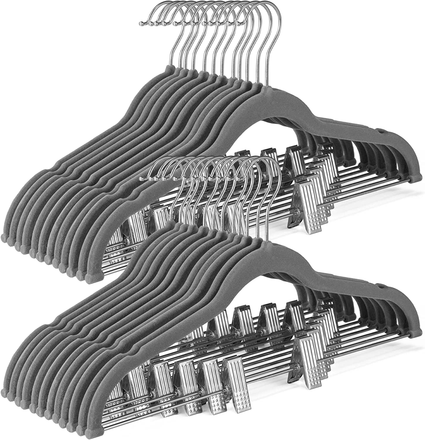 Bulk velvet pant hangers with clips in bulk cheap