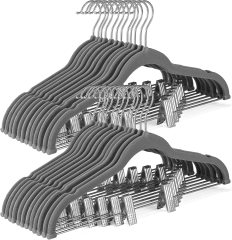 Bulk velvet pant hangers with clips in bulk cheap