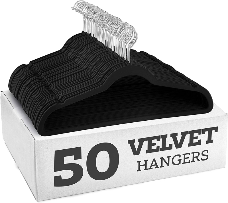 Wholeale Black velvet hangers flocked hanger
