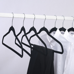 Wholeale Black velvet hangers flocked hanger