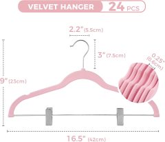Space saving bulk velvet hangers with clips