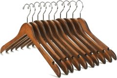 Premium Quality Antique Wood Suit Hangers for Clothes with logo