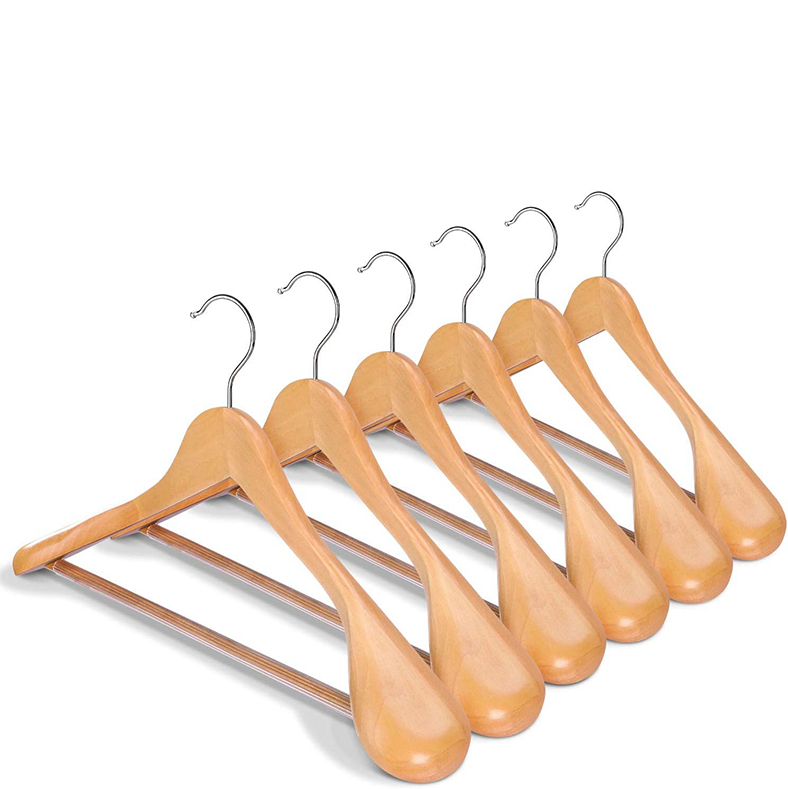 Custom color wood suit wide shoulder hangers