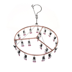 Factory Price Stainless Steel Laundry Drying Rack Sock Bra Clips Hanger with Windproof Hook