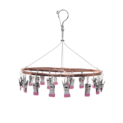 Factory Price Stainless Steel Laundry Drying Rack Sock Bra Clips Hanger with Windproof Hook