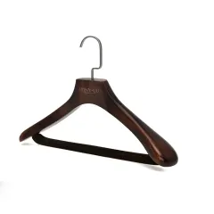 Velvet bar suit wooden custom coat hangers
