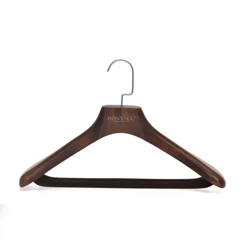Velvet bar suit wooden custom coat hangers