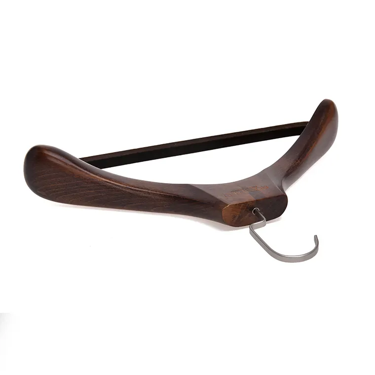 Velvet bar suit wooden custom coat hangers