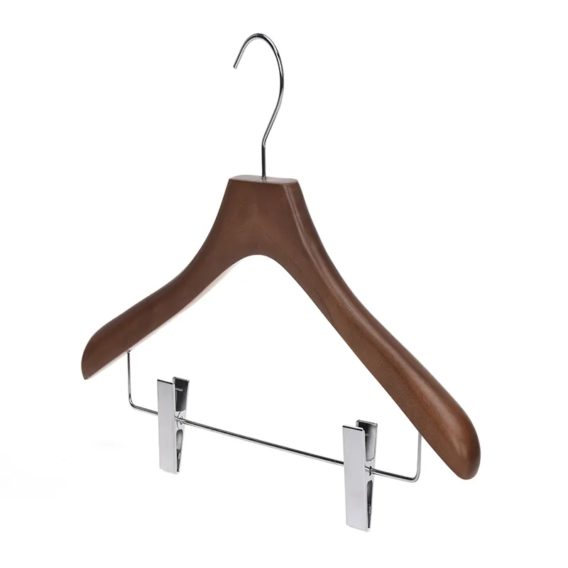 Wooden hanging clips suit pants hangers clamp