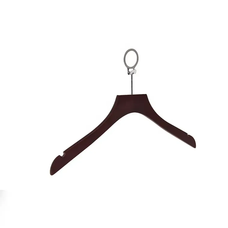 Anti theft clothes custom mahogany wooden coat hangers