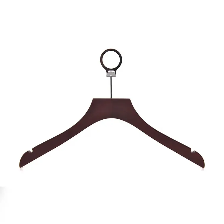 Anti theft clothes custom mahogany wooden coat hangers